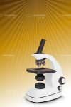 Microscope with Striped Yellow Background